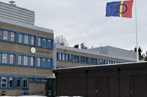 et flagg som vaier over en bygning